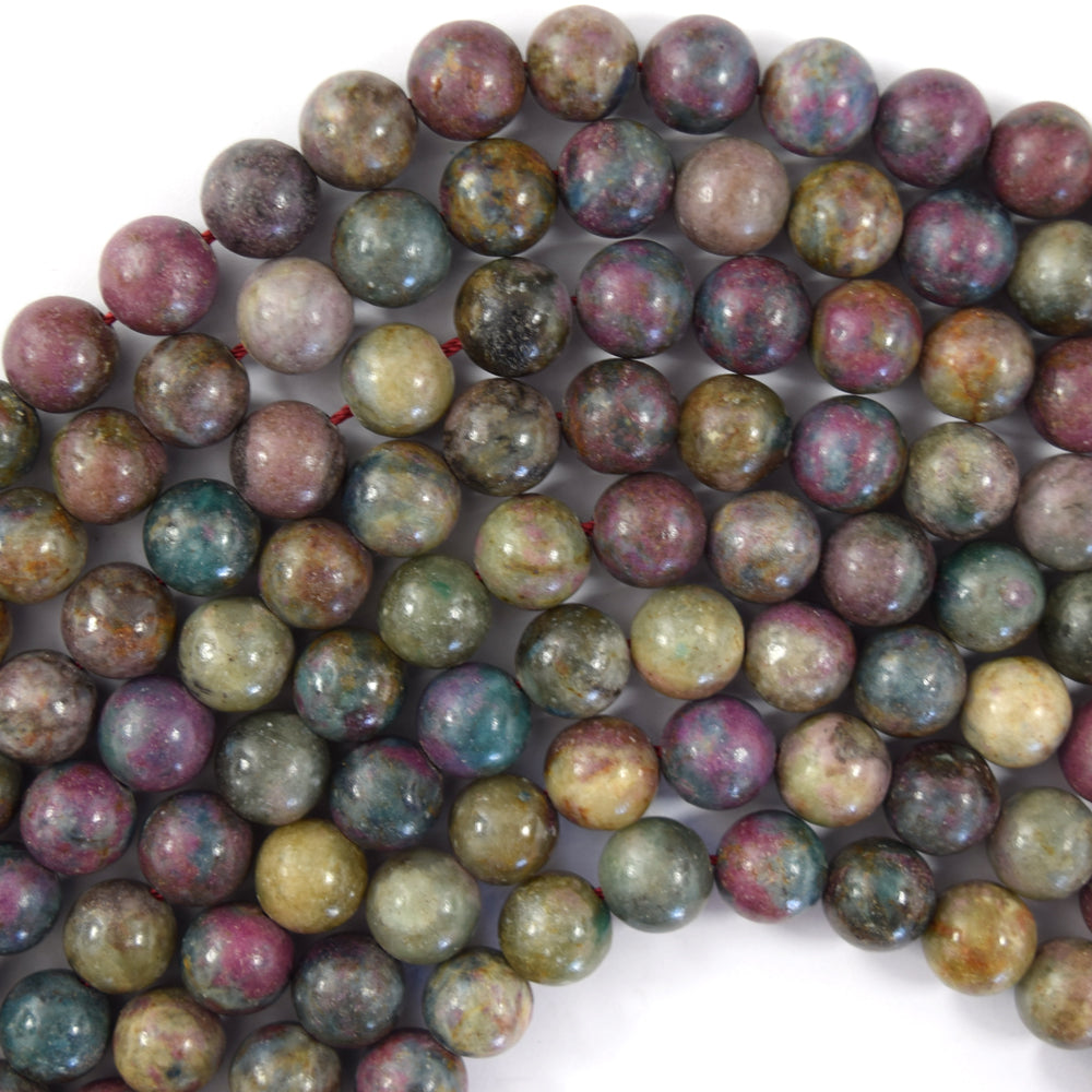 Natural Ruby Fuchsite Round Beads Gemstone 15.5" Strand Fuschite 6mm 8mm 10mm