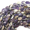18mm natural amethyst flat oval beads 15.5