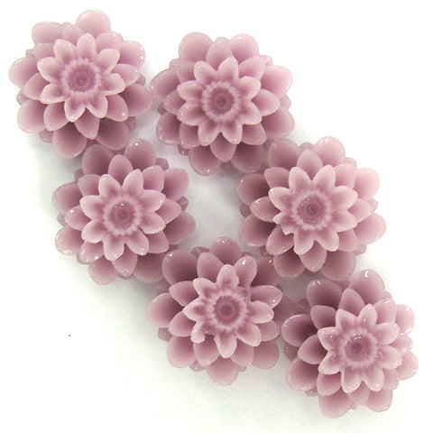 15mm synthetic coral carved rose flower earring pair red