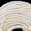 4mm white coral heishi disc beads 15.5