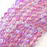 8mm rainbow light purple quartz round beads 15.5