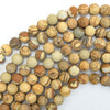 Natural Matte Picture Jasper Round Beads Gemstone 15