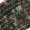 10mm faceted African blood agate rondelle beads 15