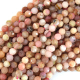 Faceted Peruvian Pink Opal Round Beads 15.5