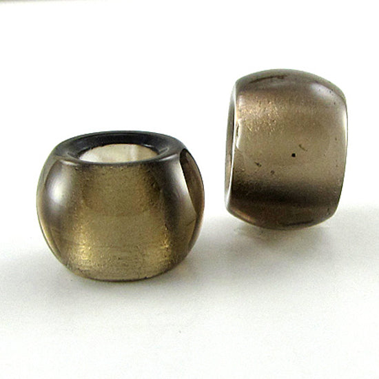 10 pieces 15mm smoky quartz barrel beads with 6mm hole