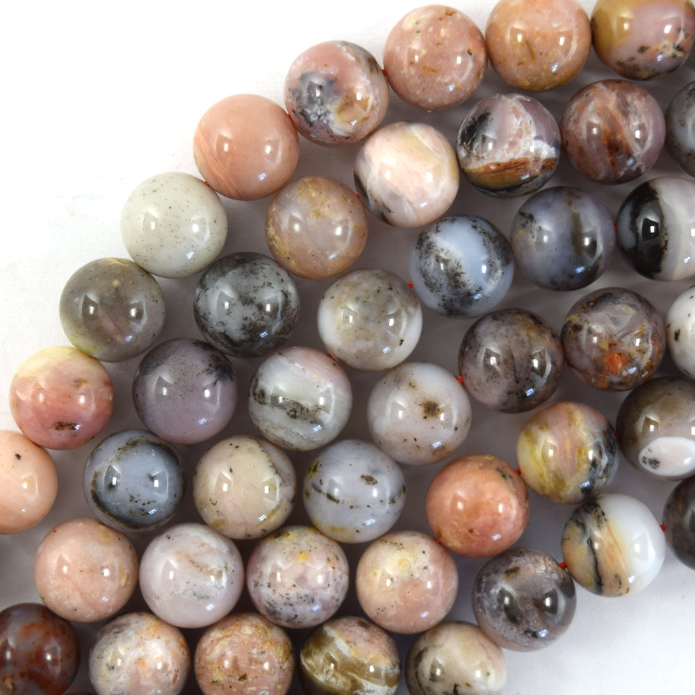 Natural Peruvian Pink Opal Round Beads Gemstone 15.5" Strand 4mm 6mm 8mm 10mm S1