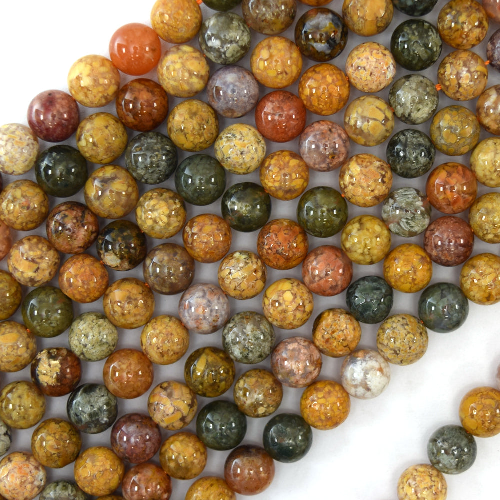 Natural Ocean Jasper Round Beads Gemstone 15" Strand 6mm 8mm 10mm S4