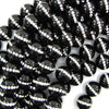 12mm black onyx round beads with rhinestone inlaid 15