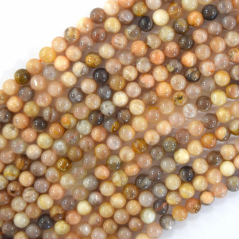 Natural Gold Orange Sunstone Pebble Nugget Beads 15.5" Strand 6-8mm 8-10mm