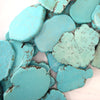50mm blue turquoise freeform slab slice nugget beads 15