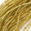 3mm faceted gold rutilated quartz round beads 15.5