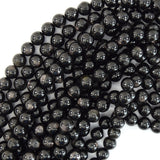 Natural Black Aura Hypersthene Round Beads 15.5