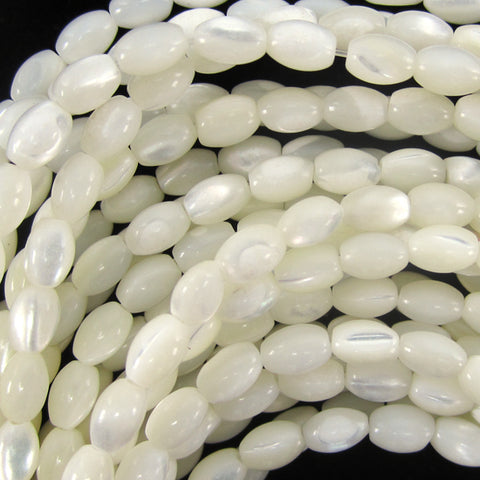 8mm white mother of pearl mop pebble nugget beads 15.5" strand