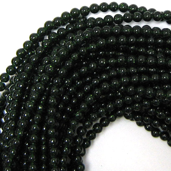 Green Goldstone Round Beads Gemstone 14.5" Strand 4mm 6mm 8mm 10mm 12mm