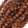 Faceted Goldstone Round Beads Gemstone 14