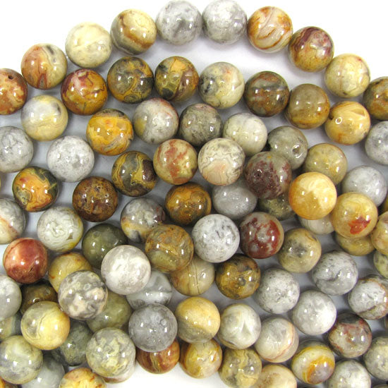 Natural Crazy Lace Agate Round Beads Gemstone 15" Strand 4mm 6mm 8mm 10mm 12mm