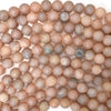 Matte Champagne Druzy Agate Round Beads 15.5