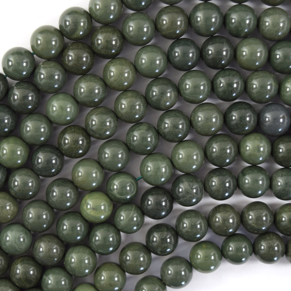 Natural African Solid Green Agate Round Beads Gemstone 15.5" Strand 6mm 8mm 10mm