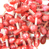 9x6mm faceted ruby red jade teardrop beads 16