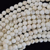 Faceted White Turquoise Round Beads Gemstone 15.5