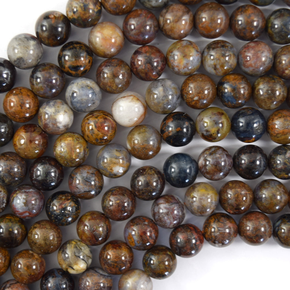 Natural Brown Pietersite Round Beads Gemstone 15.5" Strand 6mm 8mm 10mm S1