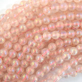 Mystic Titanium Pink Rose Quartz Round Beads Gemstone 15