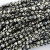 Black White Tibetan DZI Agate Round Beads 15