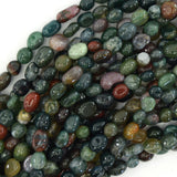 6mm - 8mm natural indian agate pebble nugget beads 15.5