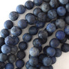 AA Natural Matte Blue Dumortierite Round Beads 15.5