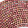 Natural Faceted Pink Rhodonite Round Beads 15