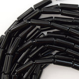 13mm black onyx tube beads 15.5