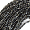 Natural Faceted Labradorite Larvikite Round Beads 14.5