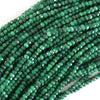 Natural Faceted Green Malachite Rondelle Beads 15.5