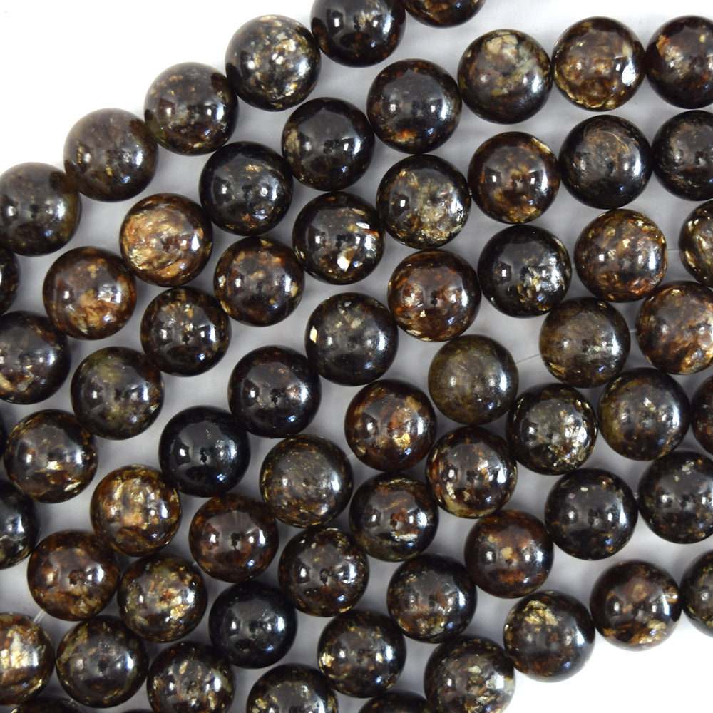 Natural Genuine Golden Phlogopite Round Beads 15.5" Strand 4mm 6mm 8mm 10mm 12mm