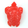 4 pieces 33mm synthetic pink coral carved turtle pendant beads