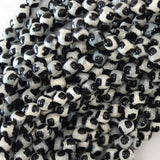 Black White Tibetan DZI Agate Round Beads 15