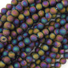 Matte Rainbow Druzy Agate Round Beads Gemstone 15