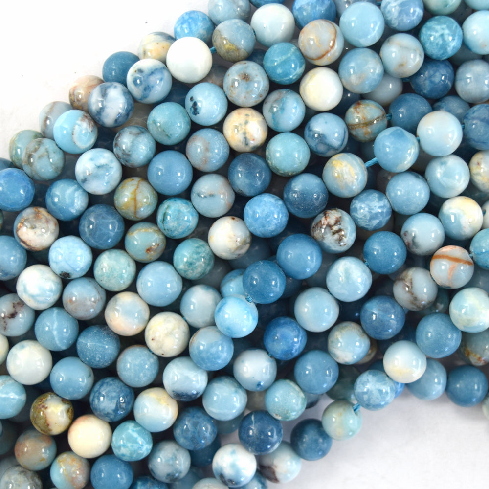 Blue Larimar Quartz Round Beads Gemstone 15" Strand 4mm 6mm 8mm 10mm 12mm S2