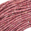 4mm natural pink rhodonite heishi disc beads 15.5