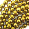 Gold Hematite Round Beads Gemstone 15.5