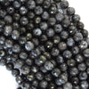 Natural Faceted Gray Labradorite Larvikite Round Beads 15