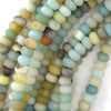 Matte Blue Amazonite Rondelle Beads Gemstone 15