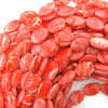 13x18mm synthetic pink rhodochrosite flat oval beads 15.5