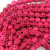 8x10mm magenta turquoise carved skull beads 15.5