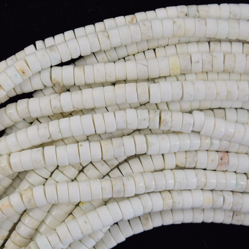 White Turquoise Heishi Disc Beads Gemstone 15.5" Strand 4mm 6mm 8mm