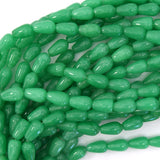 10mm - 11mm light green jade teardrop beads 15