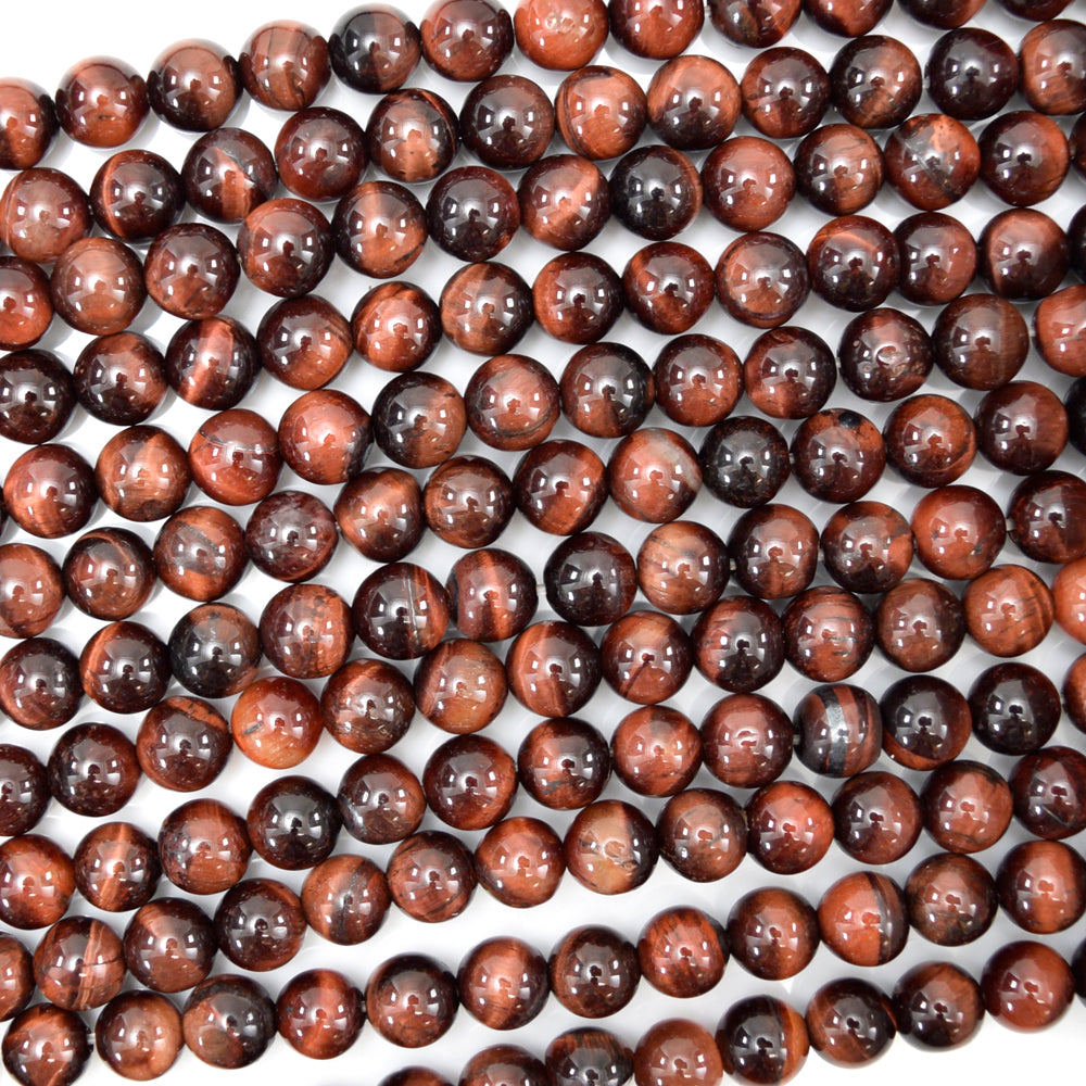 Red Tiger Eye Round Beads Gemstone 15" Strand 4mm 6mm 8mm 10mm 12mm