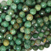 8mm faceted green dragon blood jasper round beads 15.5