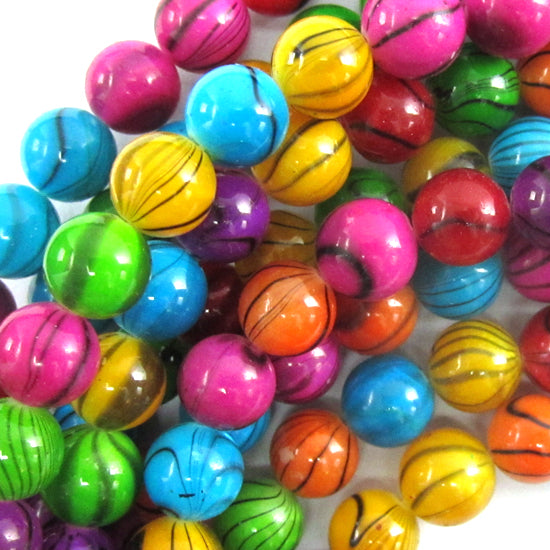 7mm - 8mm multicolor shell round beads 14.5" strand