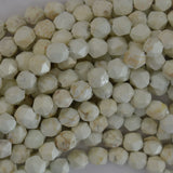 Star Cut Faceted White Turquoise Round Beads 15
